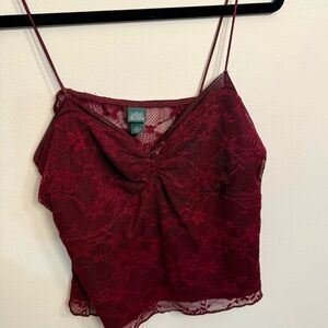 NWOT Wild Fable Maroon Lace Tank Top